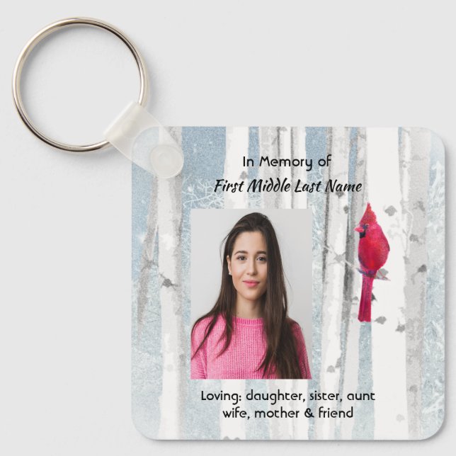 Chaveiro Christian Memorial Keepsake Cardinal Bird (Frente)