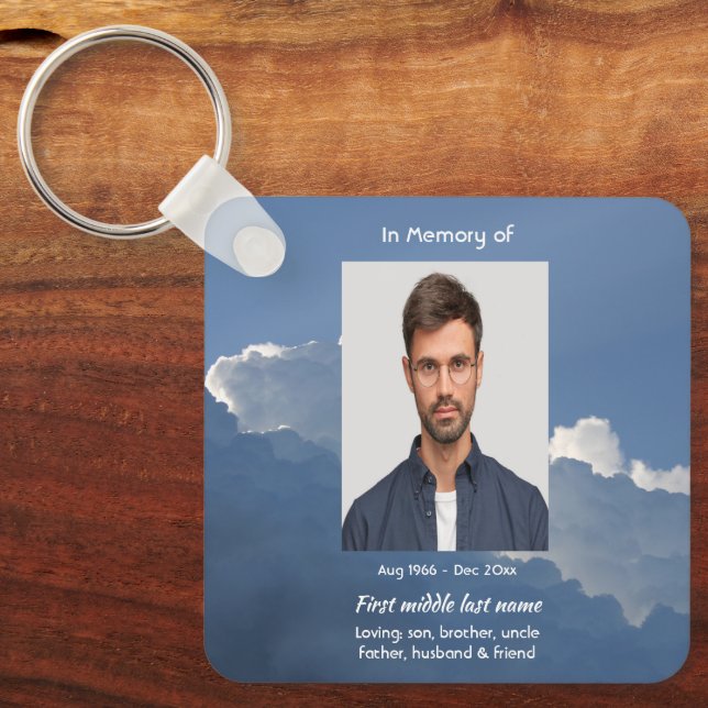 Chaveiro Christian Memorial Keepsake Clouds Sky Heavenly (Frente)