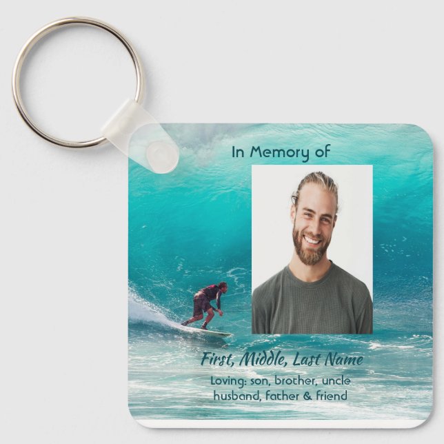 Chaveiro Christian Memorial Keepsake  Wave Surfer Water (Frente)
