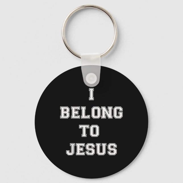 Chaveiro Christian Retro Citação Que Pertenço A Jesus Funny (Frente)