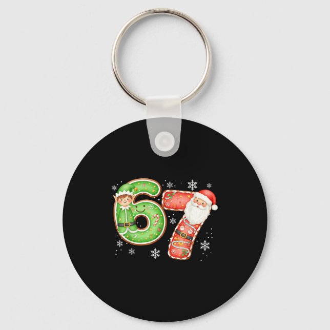Chaveiro Christmas 6 7 Six Seven Funny 67 Meme Santa Claus  (Frente)