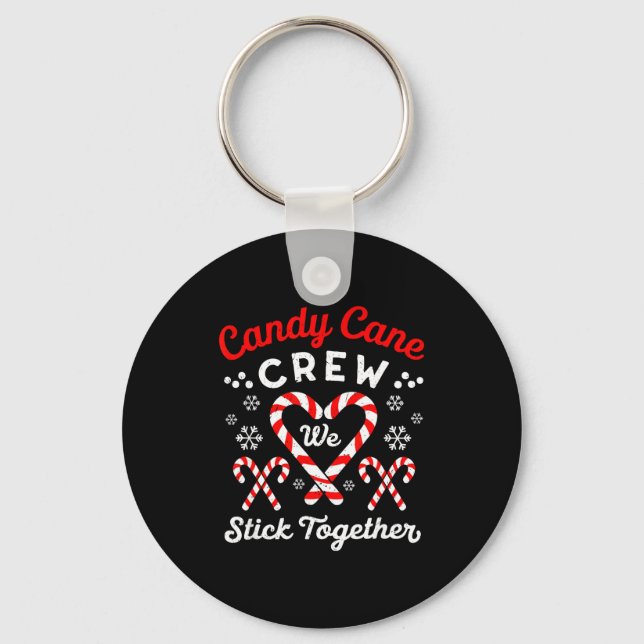 Chaveiro Christmas Candy Cane Heart Holiday Family Matching (Frente)