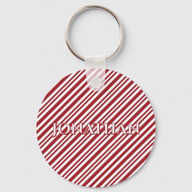 Chaveiro Christmas Candy Cane Stripes keychain (Verso)
