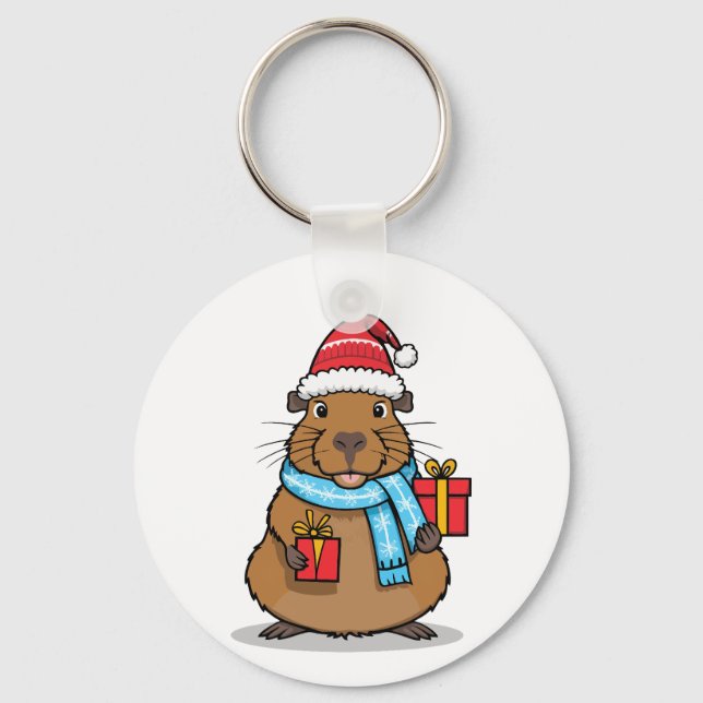 Chaveiro Christmas Capybara (Frente)