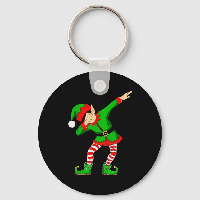Chaveiro Christmas Dabbing Elf Santa Hat Boys Girls Kids Xm (Frente)