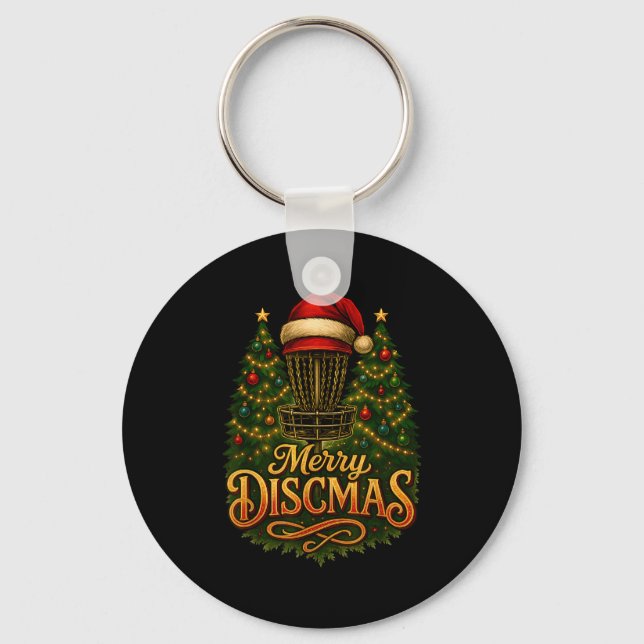 Chaveiro Christmas Disc Golf Merry Discmas  (Frente)