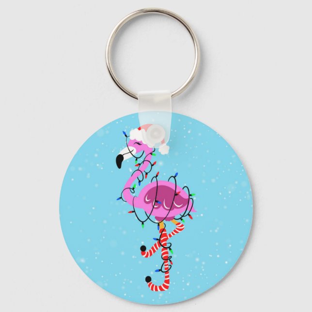 Chaveiro Christmas Flamingo (Frente)