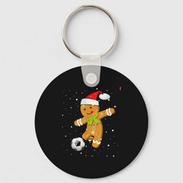 Chaveiro Christmas Football Soccer Gingerbread Player  (Frente)