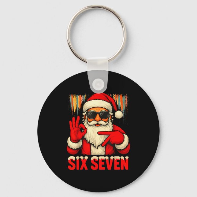 Chaveiro Christmas Funny Six Seven 6 7 Meme Santa Men Boys  (Frente)