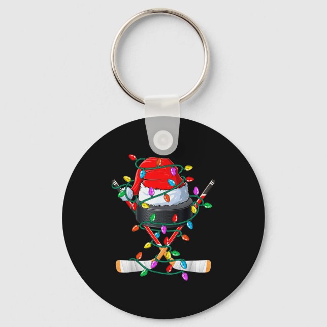 Chaveiro Christmas Hockey Xmas Santa Srts Hat Ball Kids Boy (Frente)
