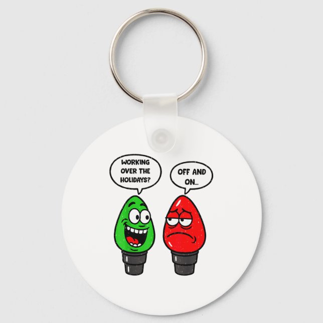 Chaveiro Christmas Lights Joke Light Bulb Working Off On Pu (Frente)