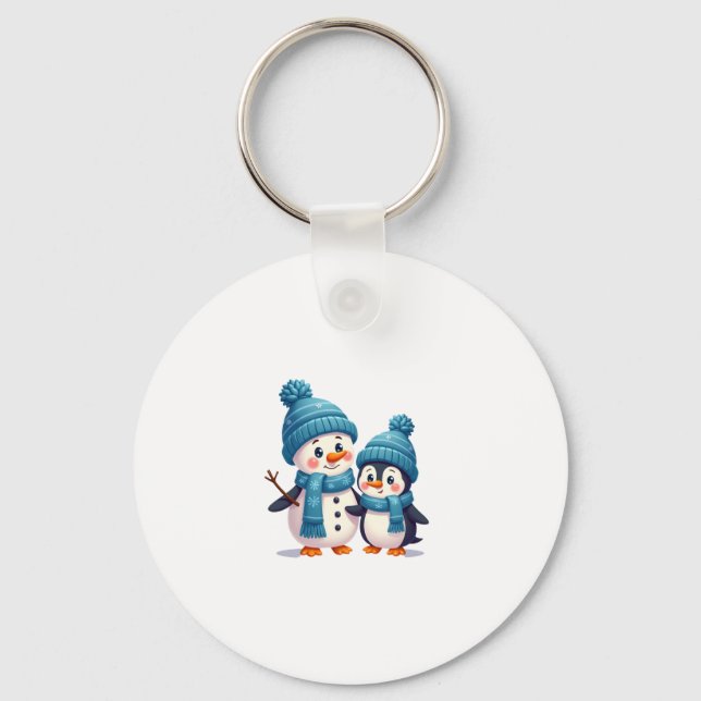 Chaveiro Christmas Merry Christmas For Gift Penguin Snowman (Frente)