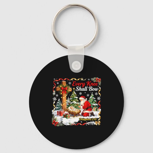Chaveiro Christmas Nativity Scene Every Knee Shall Bow Sant (Frente)