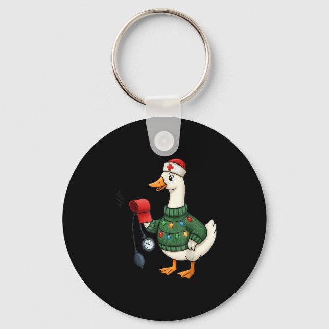 Chaveiro Christmas Nurse, Nurse Life, Cuff em Goose Christm (Frente)