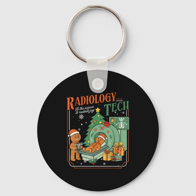 Chaveiro Christmas Radiology Tech Funny Gingerbread Man Rad (Frente)