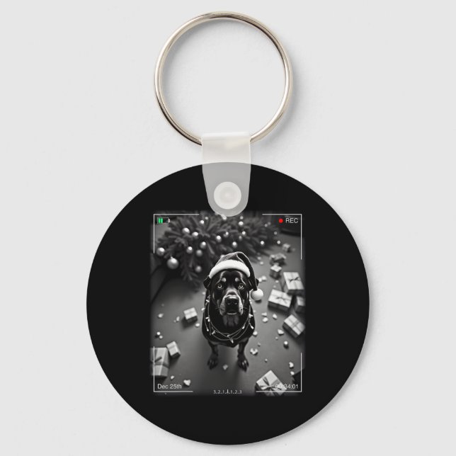 Chaveiro Christmas Rottweiler Caught On Camera  (Frente)