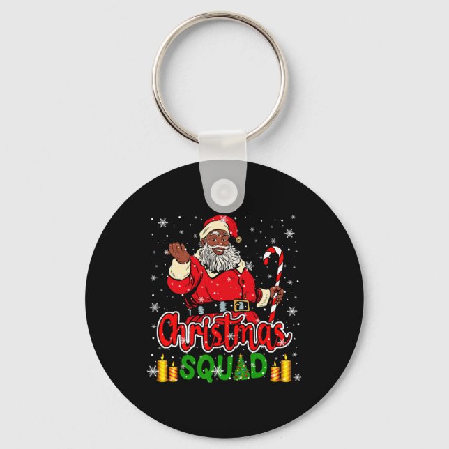 Chaveiro Christmas Squad Santa Afro Man Proud Black African (Frente)