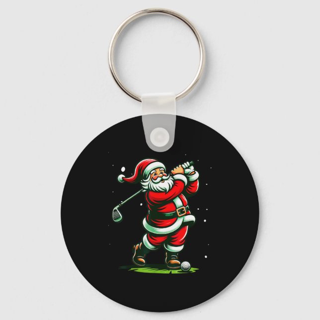 Chaveiro Christmas Srts, Santa Plays Golf Xmas Women Men &a (Frente)