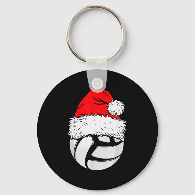 Chaveiro Christmas Volleyball Ball Santa Hat Xmas Matching  (Frente)
