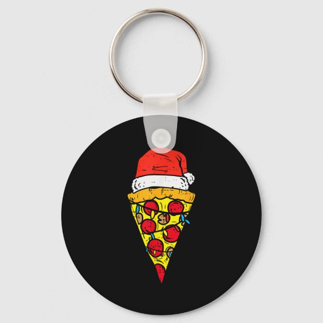 Chaveiro Christmas Zza Slice Santa Funny Xmas Food Men Wome (Frente)