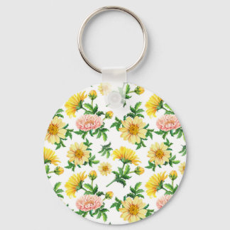 Chaveiro Chrysanthemum Watercolor: Design Floral sem costur