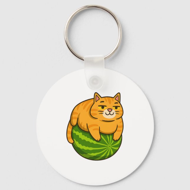 Chaveiro Chubby Cat na Camisa Memória de Melancia (Frente)