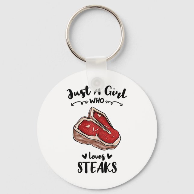 Chaveiro Churrasco Apenas Uma Menina Que Ama O Bife (Frente)