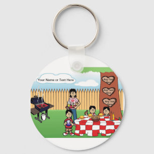 Chaveiro Churrasco da família personalizada, Mãe Solteiro,
