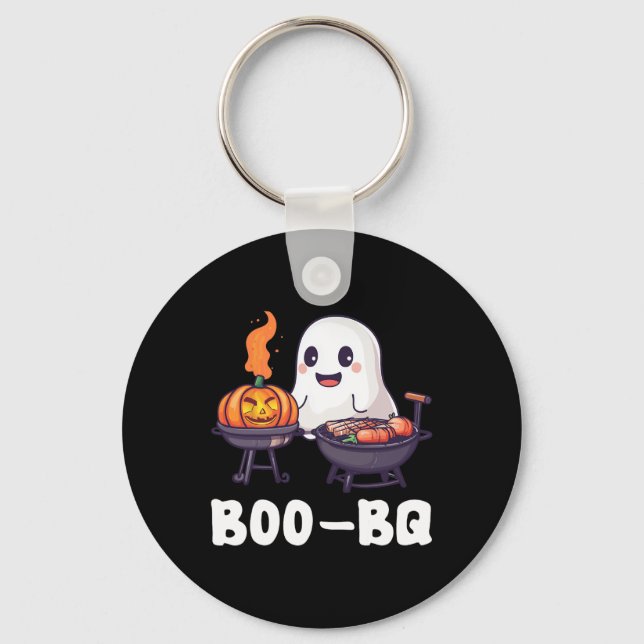 Chaveiro Churrasco Divertido Rbecue Boo Ghost Halloween Cor (Frente)
