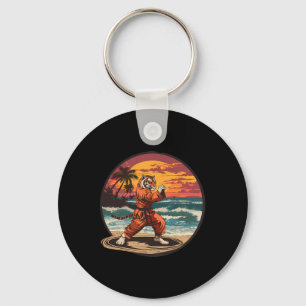 Chaveiro Chute Boxe Tigre Praia Pôr do Sol Karatê Taekwondo