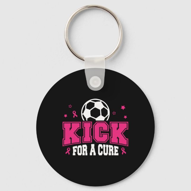 Chaveiro Chute Para Uma Cura Futebol Conscientização do Cân (Frente)