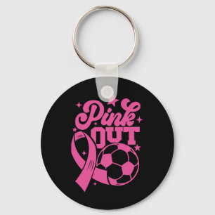 Chaveiro Chute Rosa Para Futebol de Cura de Câncer de Mama