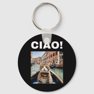 Chaveiro Ciao Funny Gondolier Cat Em Um Gondola Venetiano