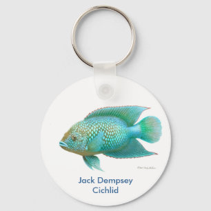 Chaveiro Cichlidae verde de Jack Dempsey