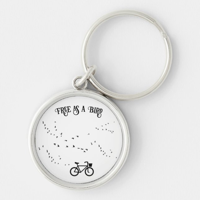 Chaveiro Ciclismo da vida, livre como um pássaro personaliz (Frente)