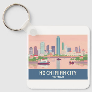 Chaveiro Cidade de Ho Chi Minh Vietnã Pastel Viagem - Saigo