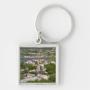 Chaveiro Cidade de Quebec, Quebec, Canadá. Olhando para bai