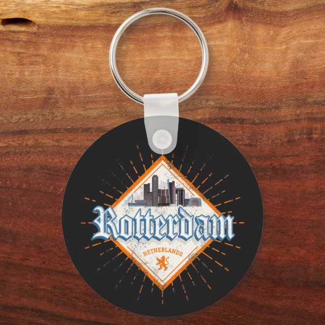 Chaveiro Cidade de Roterdão, Países Baixos Skyline - Holand (Frente)