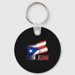 Chaveiro Cidade de San Juan Porto Rico Bandeira Vintage Roo