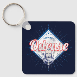 Chaveiro Cidade Odense Dinamarca Retro Viking Vintage Souve