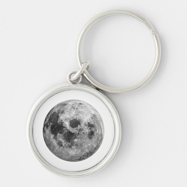 Chaveiro Ciência da Astronomia Espacial legal com Lua Cheia (Frente)