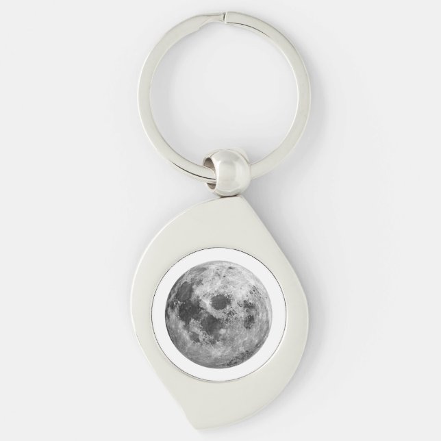Chaveiro Ciência da Astronomia Espacial legal com Lua Cheia (Frente)