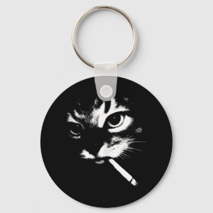 Chaveiro Cigarro Gatinho Engraçado Fumar Gangster de Gato