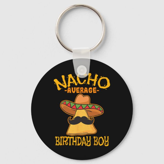 Chaveiro Cinco de Celebração de Nacho Média de Aniversário (Frente)