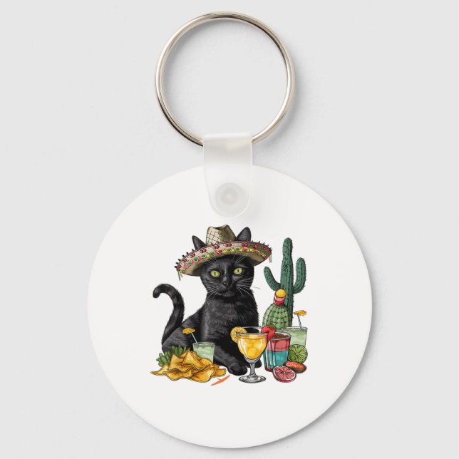 Chaveiro Cinco de Mayo Black Cat Mexicano Cuisine Black Cat (Frente)
