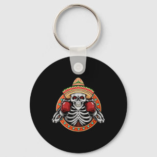 Chaveiro Cinco de Mayo Estilo Vintage Mexicano Boxando Exce