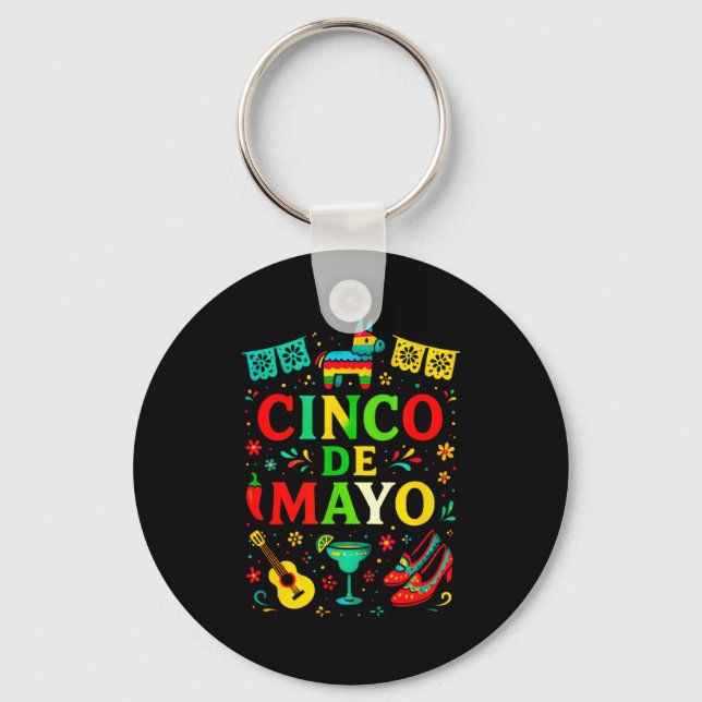 Chaveiro Cinco de mayo - festa mexicana festa celebrar  (Frente)