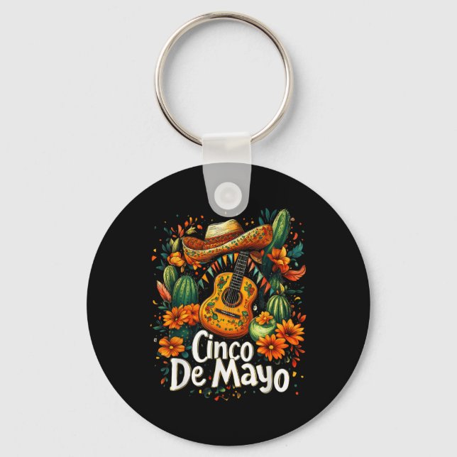 Chaveiro Cinco de Mayo - Festa Poncho Fiesta Mexicana Engra (Frente)
