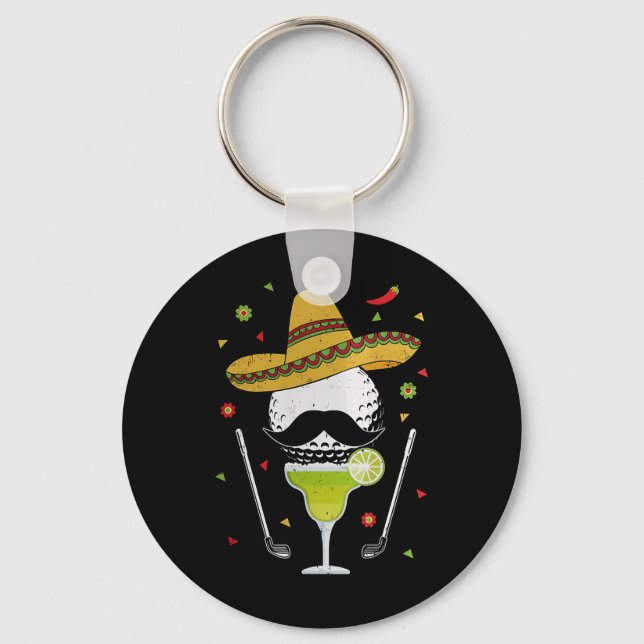 Chaveiro Cinco De Mayo Golfe Byl Com Sombrero E Margarita (Frente)