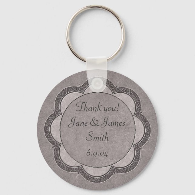 Chaveiro Cinza Art Nouveau Wedding (Frente)